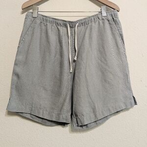 Alex Crane Linen Drawstring Shorts Light Gray 100% Linen Men’s Size XXL